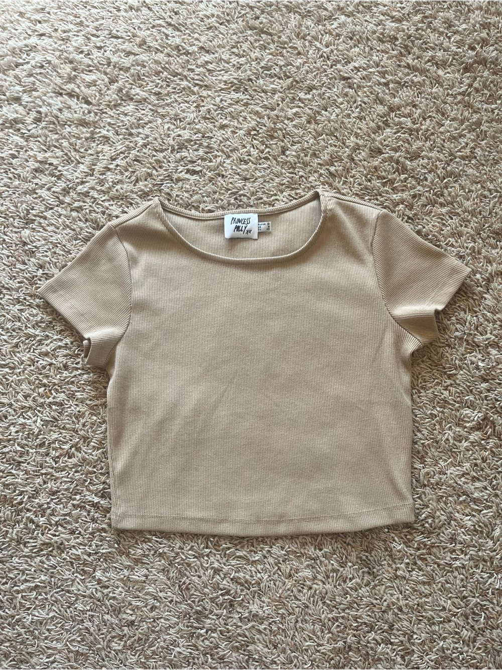 Princess Polly Short Sleeve Cropped Ribbed Tee